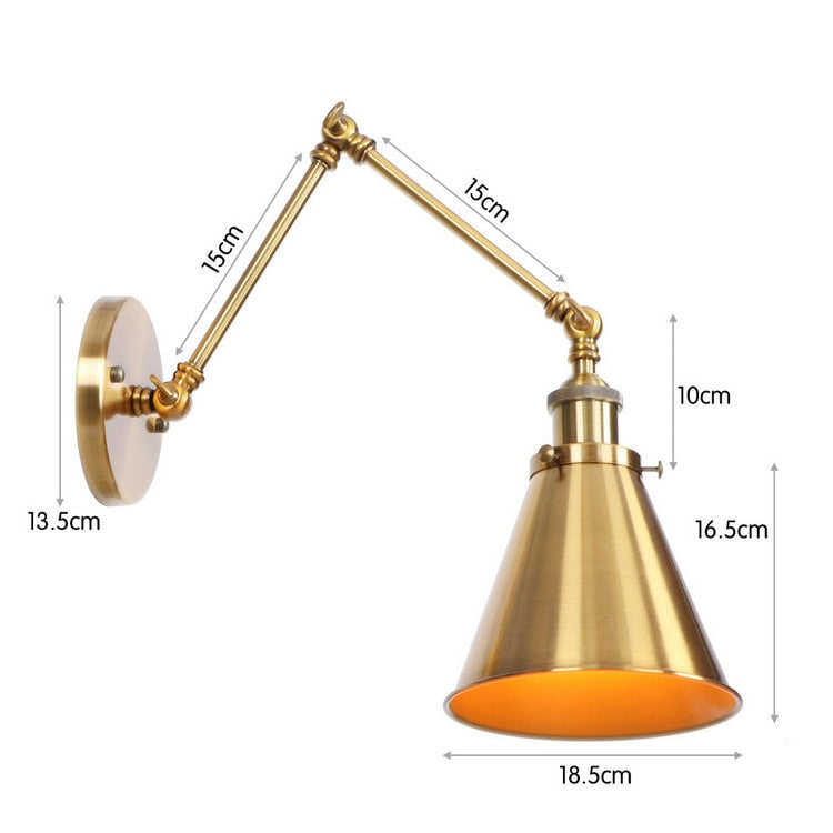 SkandiShop Adjustable Wall Lamp Sconce Iron Loft